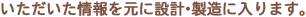 いただいた情報を元に設計・製造に入ります。